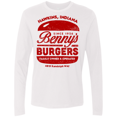 T-Shirts White / Small Benny's Burgers Men's Premium Long Sleeve