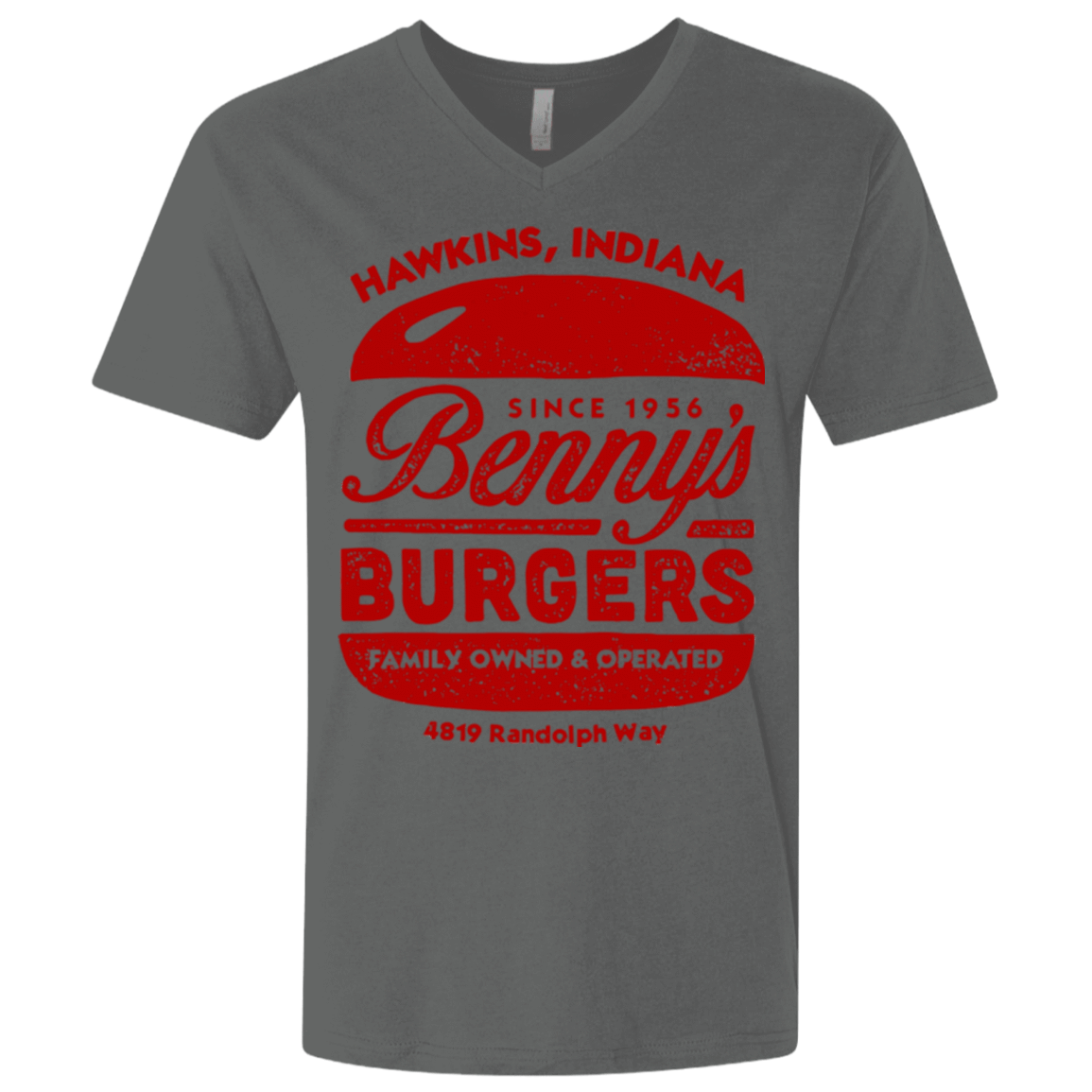 T-Shirts Heavy Metal / X-Small Benny's Burgers Men's Premium V-Neck