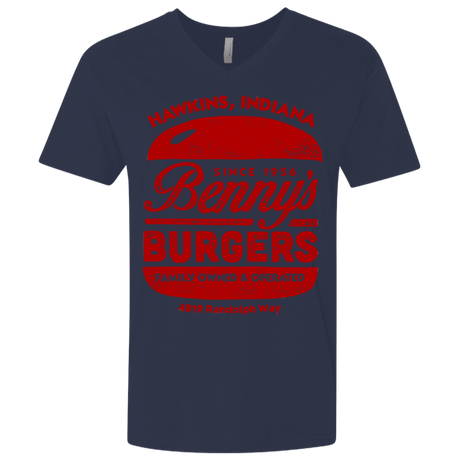 T-Shirts Midnight Navy / X-Small Benny's Burgers Men's Premium V-Neck