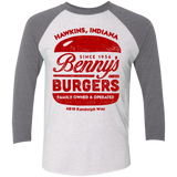 T-Shirts Heather White/Premium Heather / X-Small Benny's Burgers Triblend 3/4 Sleeve