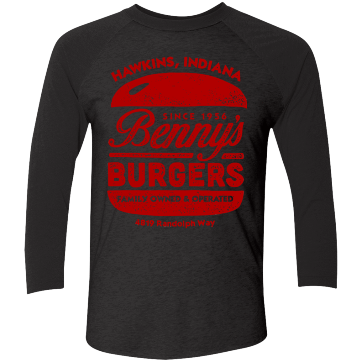 T-Shirts Vintage Black/Vintage Black / X-Small Benny's Burgers Triblend 3/4 Sleeve