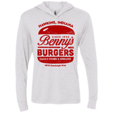 T-Shirts Heather White / X-Small Benny's Burgers Triblend Long Sleeve Hoodie Tee