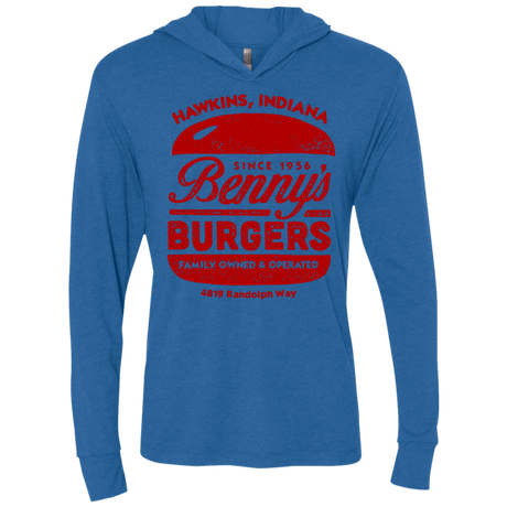 T-Shirts Vintage Royal / X-Small Benny's Burgers Triblend Long Sleeve Hoodie Tee