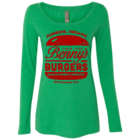 T-Shirts Envy / Small Benny's Burgers Women's Triblend Long Sleeve Shirt