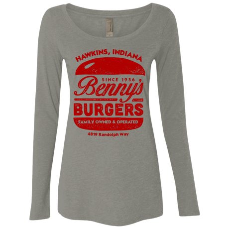 T-Shirts Venetian Grey / Small Benny's Burgers Women's Triblend Long Sleeve Shirt