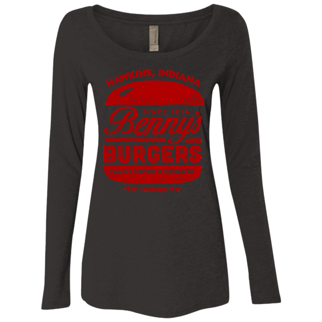 T-Shirts Vintage Black / Small Benny's Burgers Women's Triblend Long Sleeve Shirt