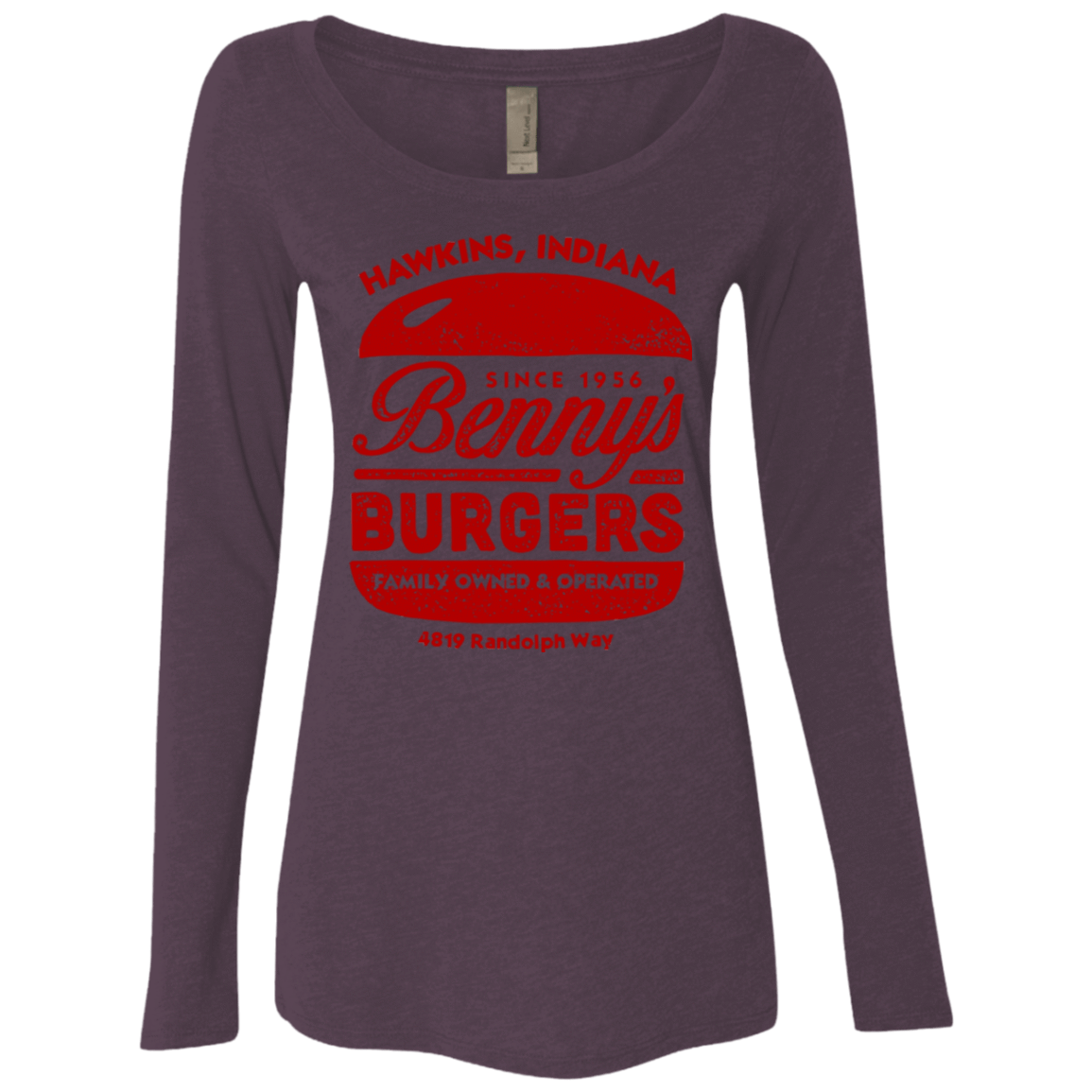 T-Shirts Vintage Purple / Small Benny's Burgers Women's Triblend Long Sleeve Shirt