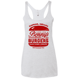T-Shirts Heather White / X-Small Benny's Burgers Women's Triblend Racerback Tank