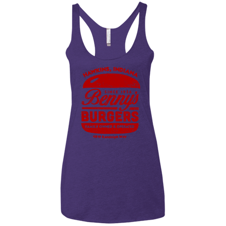 T-Shirts Purple / X-Small Benny's Burgers Women's Triblend Racerback Tank