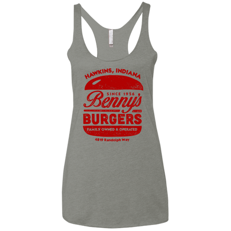 T-Shirts Venetian Grey / X-Small Benny's Burgers Women's Triblend Racerback Tank