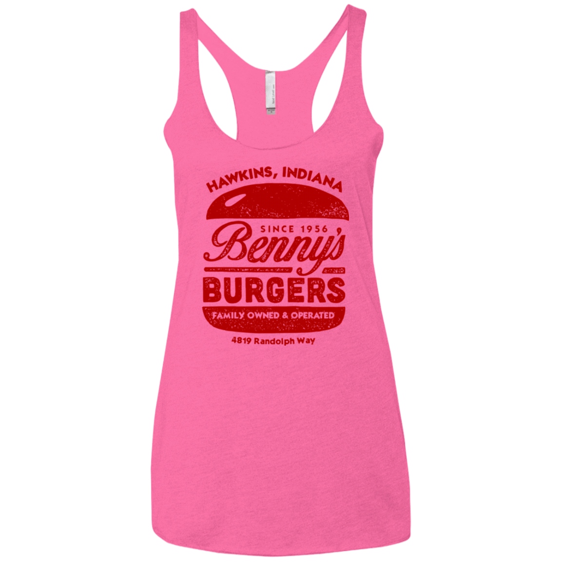 T-Shirts Vintage Pink / X-Small Benny's Burgers Women's Triblend Racerback Tank