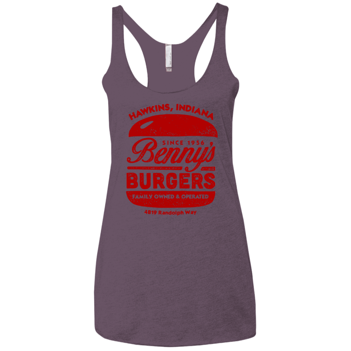 T-Shirts Vintage Purple / X-Small Benny's Burgers Women's Triblend Racerback Tank