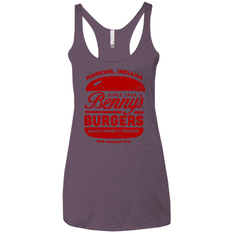 T-Shirts Vintage Purple / X-Small Benny's Burgers Women's Triblend Racerback Tank