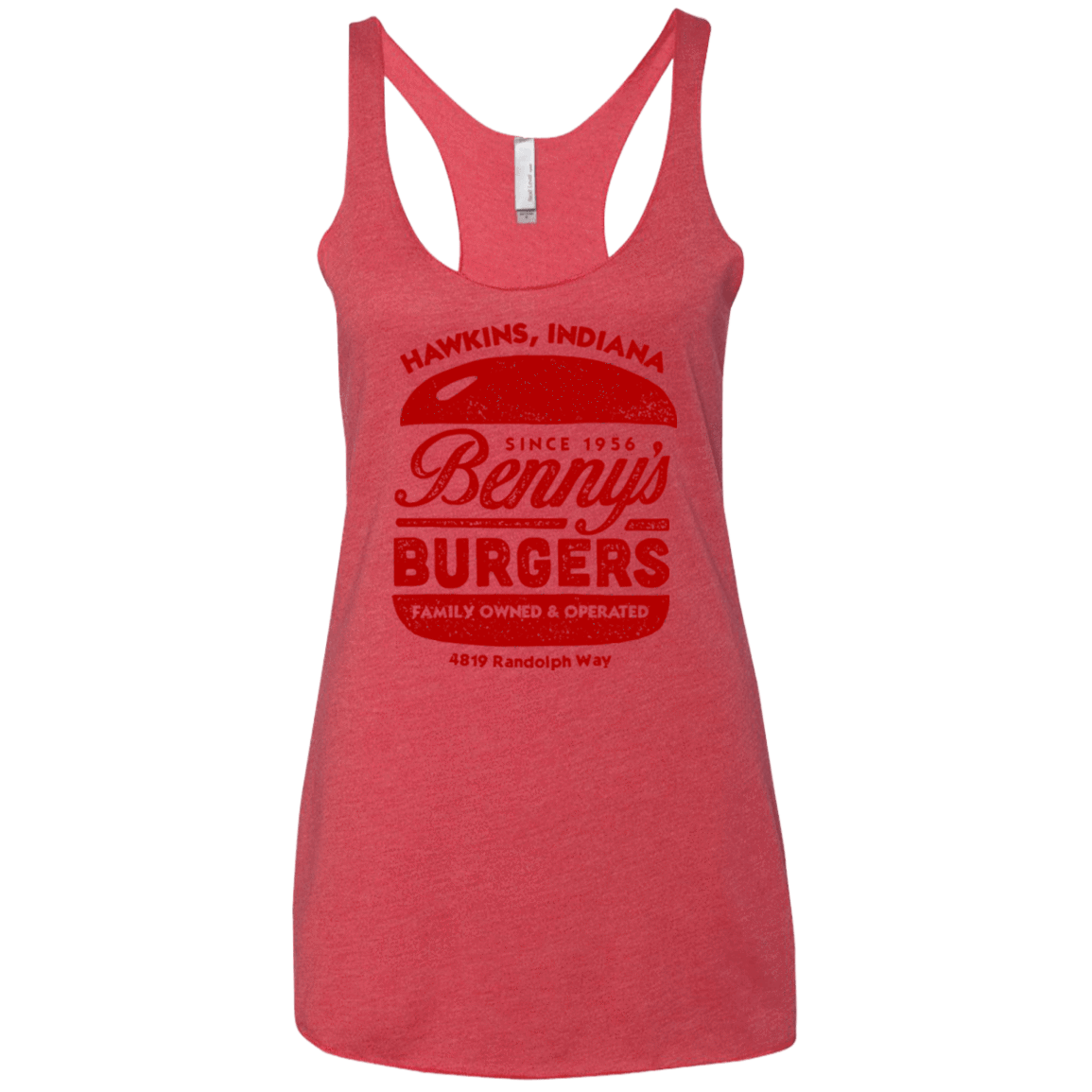 T-Shirts Vintage Red / X-Small Benny's Burgers Women's Triblend Racerback Tank