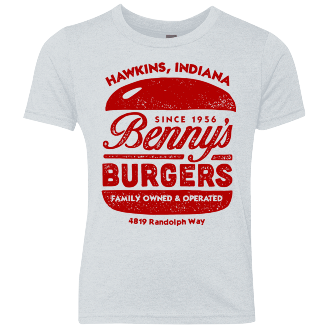 T-Shirts Heather White / YXS Benny's Burgers Youth Triblend T-Shirt