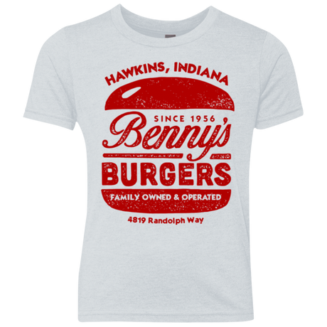 T-Shirts Heather White / YXS Benny's Burgers Youth Triblend T-Shirt