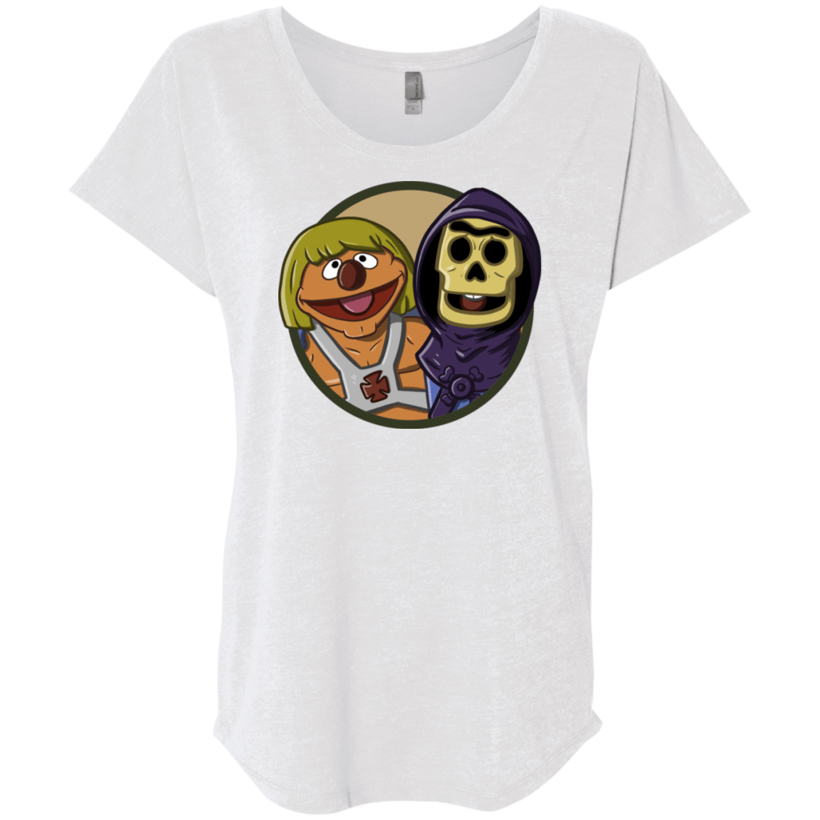 T-Shirts Heather White / X-Small Bert and Ernie Triblend Dolman Sleeve