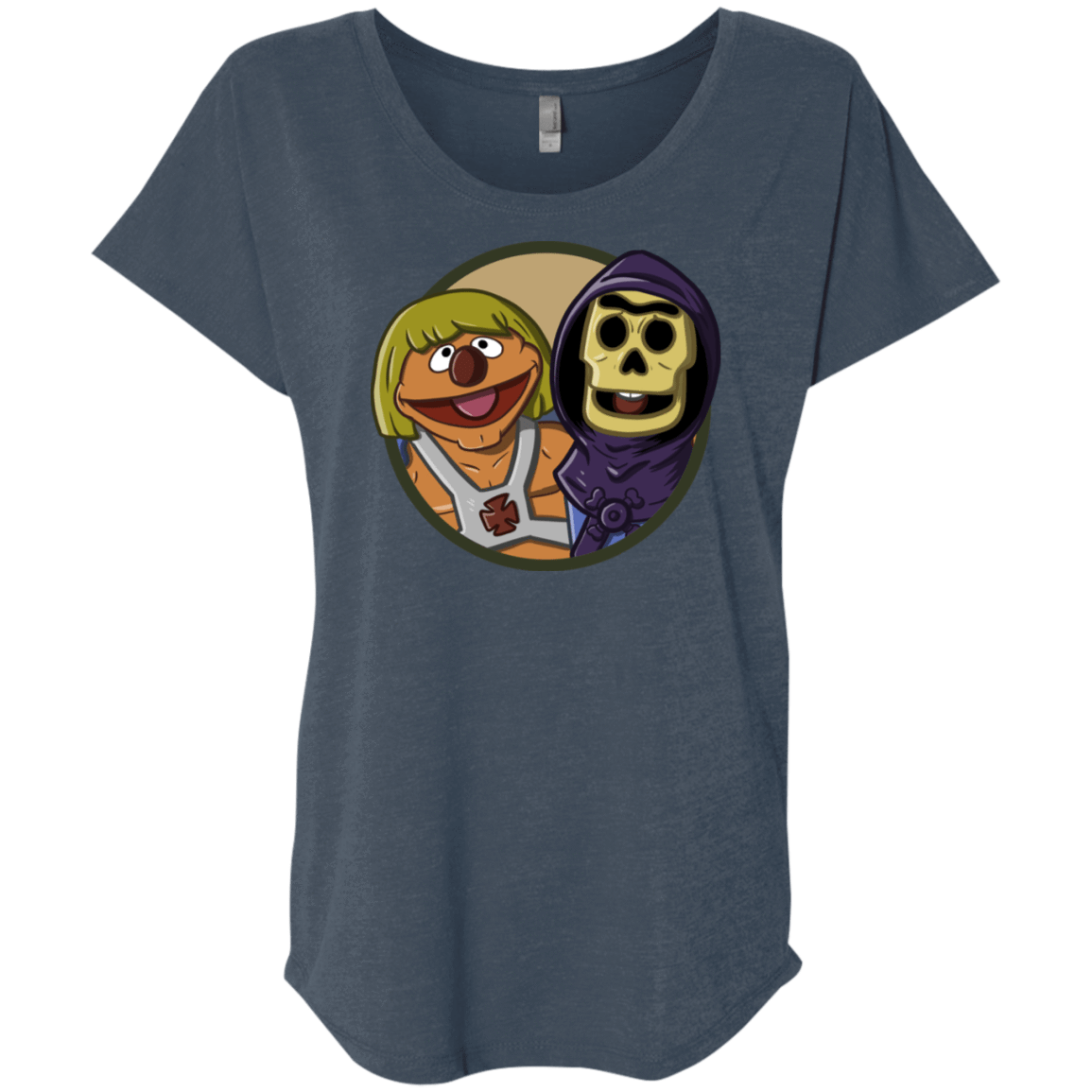 T-Shirts Indigo / X-Small Bert and Ernie Triblend Dolman Sleeve