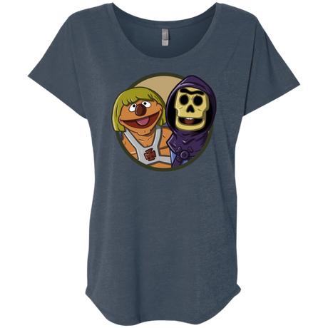 T-Shirts Indigo / X-Small Bert and Ernie Triblend Dolman Sleeve