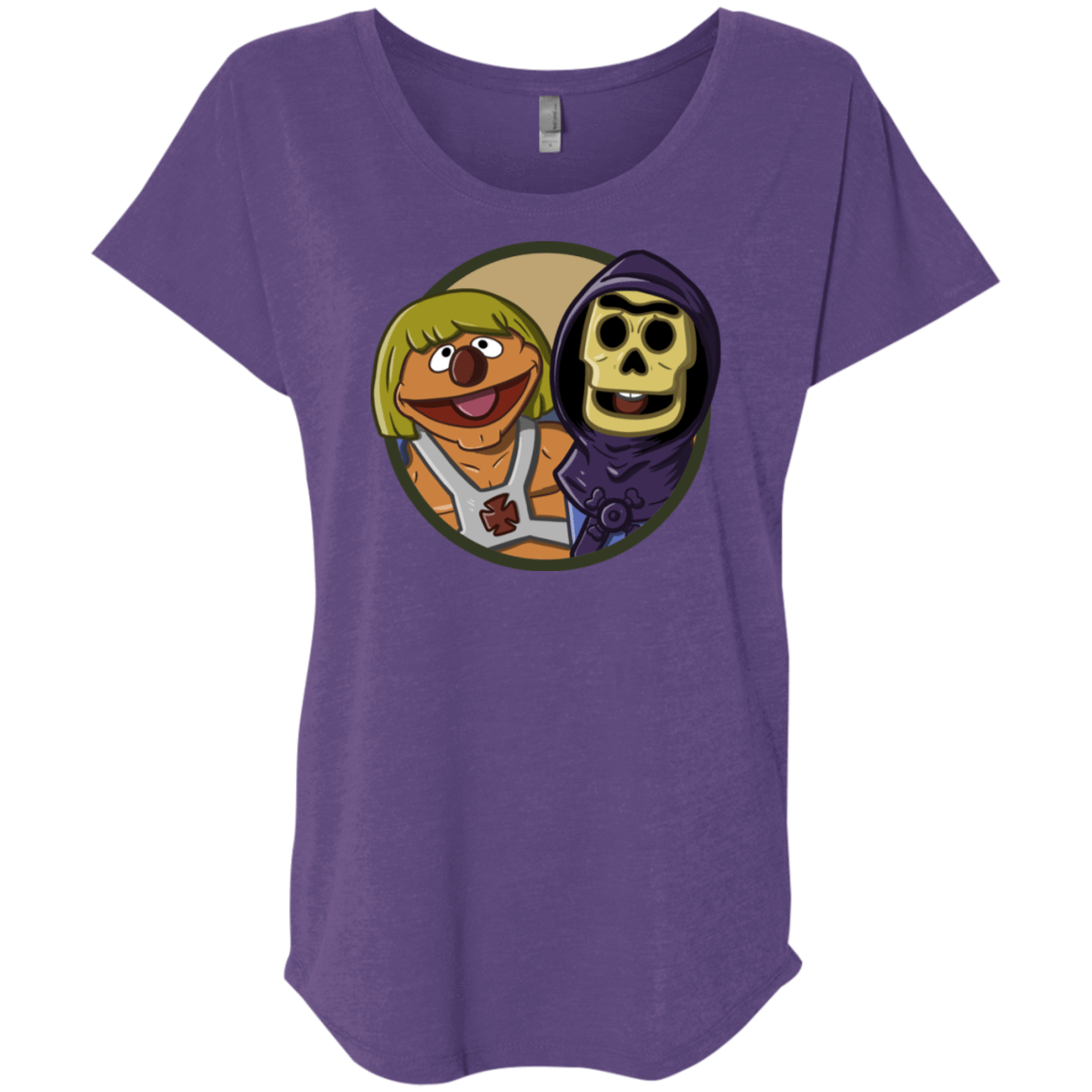 T-Shirts Purple Rush / X-Small Bert and Ernie Triblend Dolman Sleeve