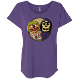 T-Shirts Purple Rush / X-Small Bert and Ernie Triblend Dolman Sleeve