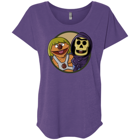 T-Shirts Purple Rush / X-Small Bert and Ernie Triblend Dolman Sleeve