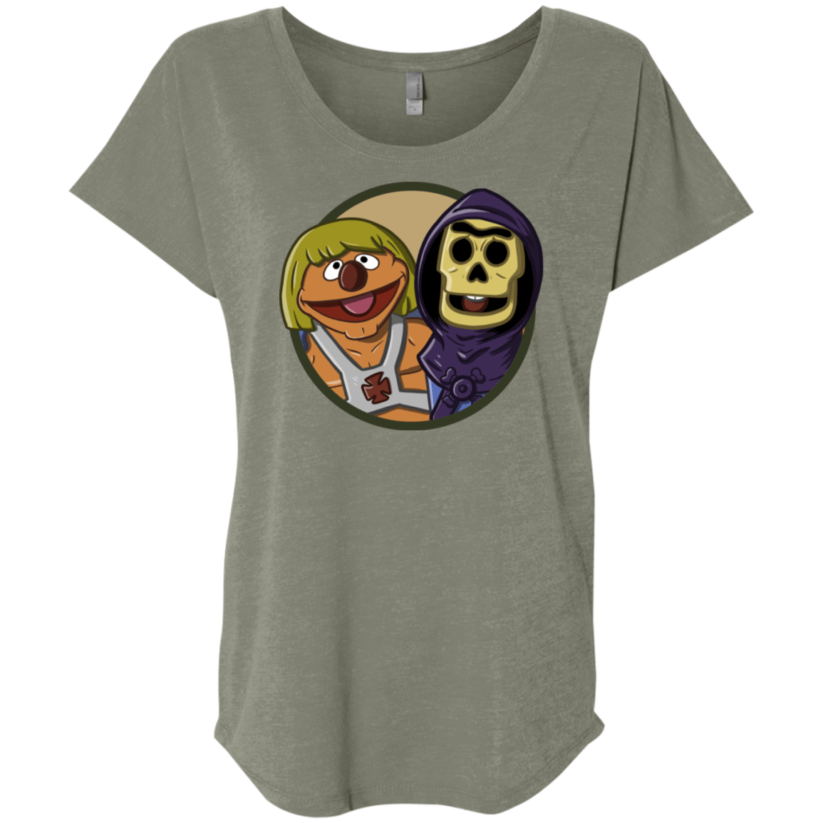 T-Shirts Venetian Grey / X-Small Bert and Ernie Triblend Dolman Sleeve