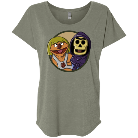 T-Shirts Venetian Grey / X-Small Bert and Ernie Triblend Dolman Sleeve