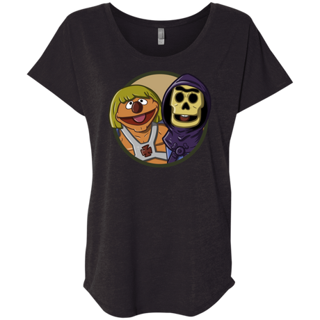 T-Shirts Vintage Black / X-Small Bert and Ernie Triblend Dolman Sleeve