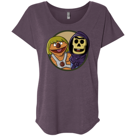 T-Shirts Vintage Purple / X-Small Bert and Ernie Triblend Dolman Sleeve