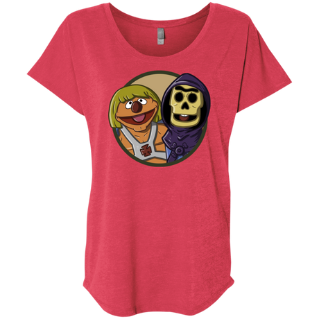 T-Shirts Vintage Red / X-Small Bert and Ernie Triblend Dolman Sleeve