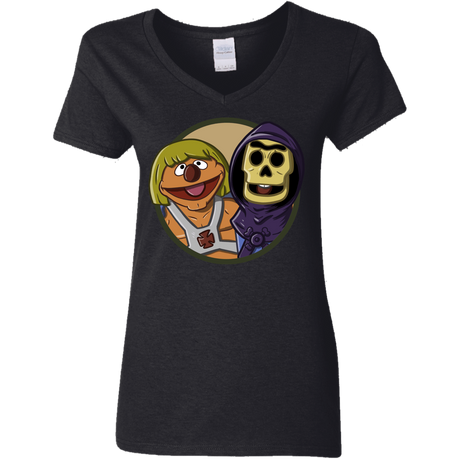 T-Shirts Black / S Bert and Ernie Women's V-Neck T-Shirt