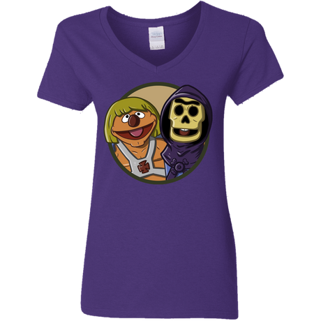 T-Shirts Purple / S Bert and Ernie Women's V-Neck T-Shirt