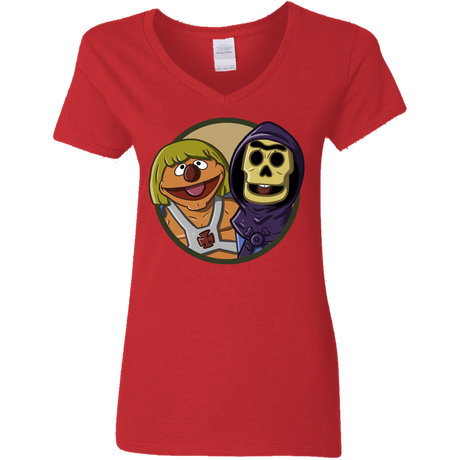 T-Shirts Red / S Bert and Ernie Women's V-Neck T-Shirt