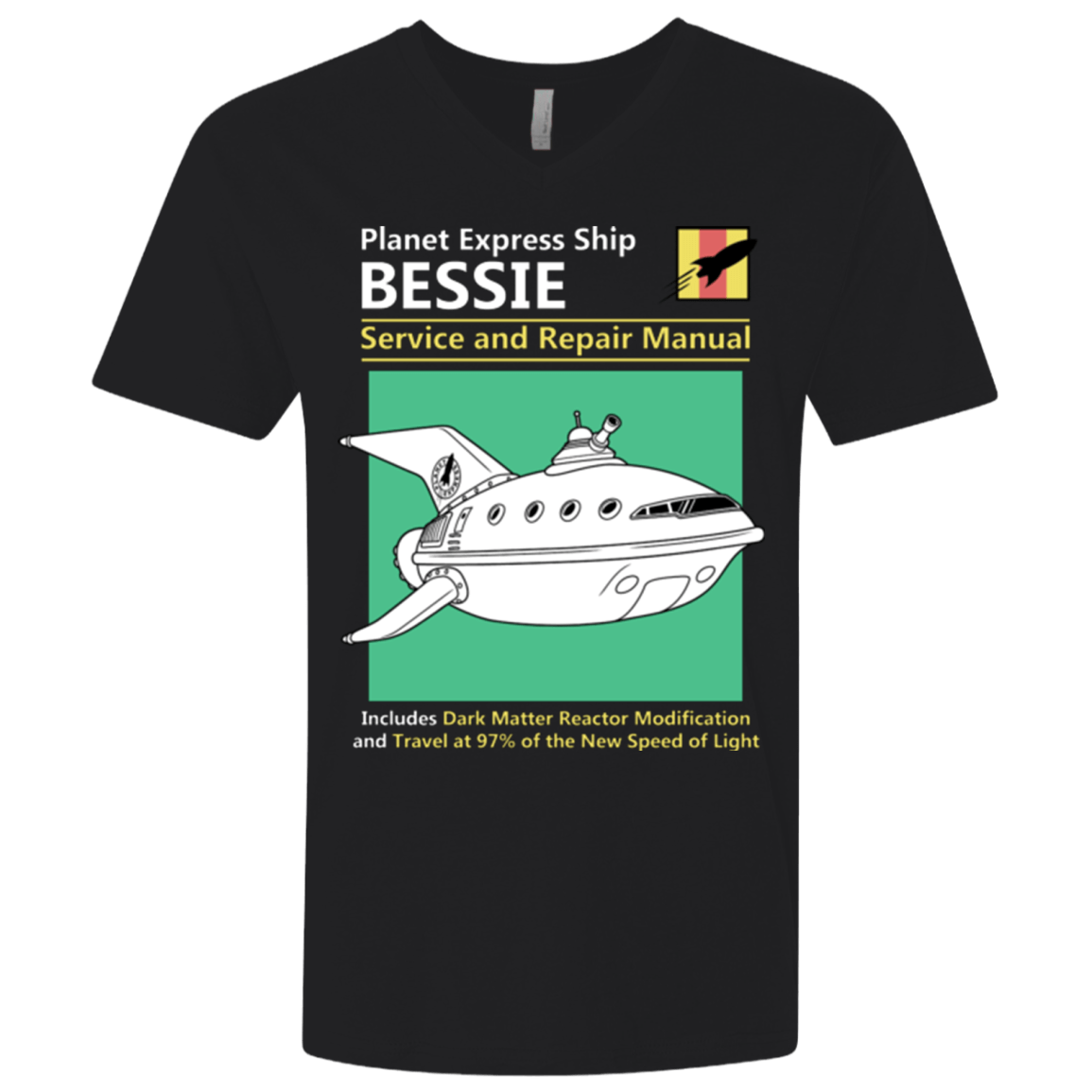 T-Shirts Black / X-Small Bessie Service and Repair Manual Men's Premium V-Neck