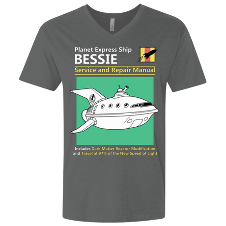 T-Shirts Heavy Metal / X-Small Bessie Service and Repair Manual Men's Premium V-Neck