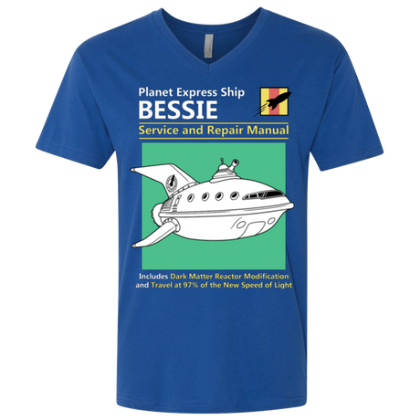 T-Shirts Royal / X-Small Bessie Service and Repair Manual Men's Premium V-Neck