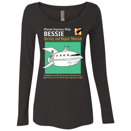T-Shirts Vintage Black / Small Bessie Service and Repair Manual Women's Triblend Long Sleeve Shirt