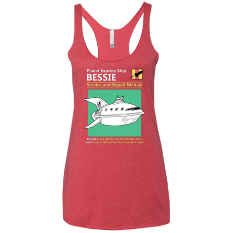 T-Shirts Vintage Red / X-Small Bessie Service and Repair Manual Women's Triblend Racerback Tank