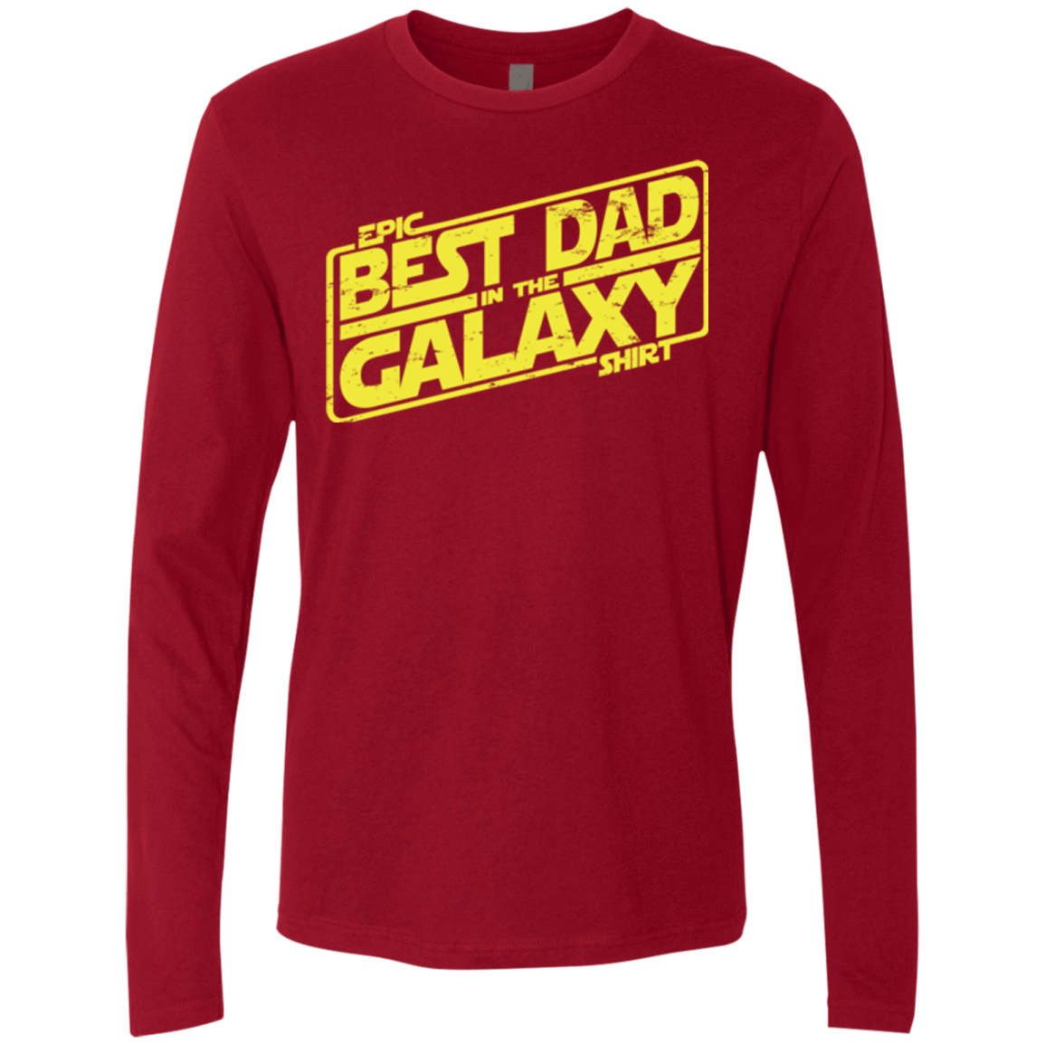 T-Shirts Cardinal / Small Best Dad in the Galaxy Men's Premium Long Sleeve