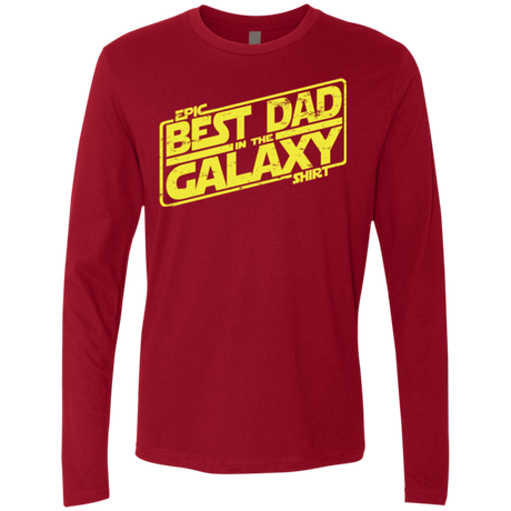 T-Shirts Cardinal / Small Best Dad in the Galaxy Men's Premium Long Sleeve