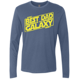 T-Shirts Indigo / Small Best Dad in the Galaxy Men's Premium Long Sleeve