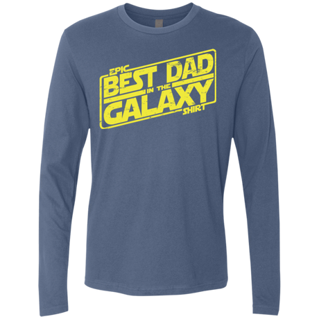 T-Shirts Indigo / Small Best Dad in the Galaxy Men's Premium Long Sleeve