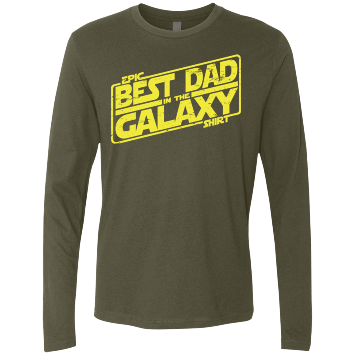 T-Shirts Military Green / Small Best Dad in the Galaxy Men's Premium Long Sleeve