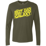 T-Shirts Military Green / Small Best Dad in the Galaxy Men's Premium Long Sleeve