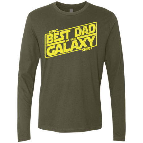 T-Shirts Military Green / Small Best Dad in the Galaxy Men's Premium Long Sleeve