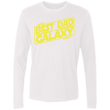 T-Shirts White / Small Best Dad in the Galaxy Men's Premium Long Sleeve