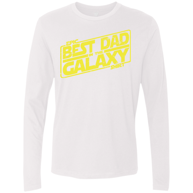 T-Shirts White / Small Best Dad in the Galaxy Men's Premium Long Sleeve