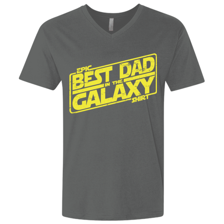 T-Shirts Heavy Metal / X-Small Best Dad in the Galaxy Men's Premium V-Neck