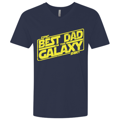 T-Shirts Midnight Navy / X-Small Best Dad in the Galaxy Men's Premium V-Neck